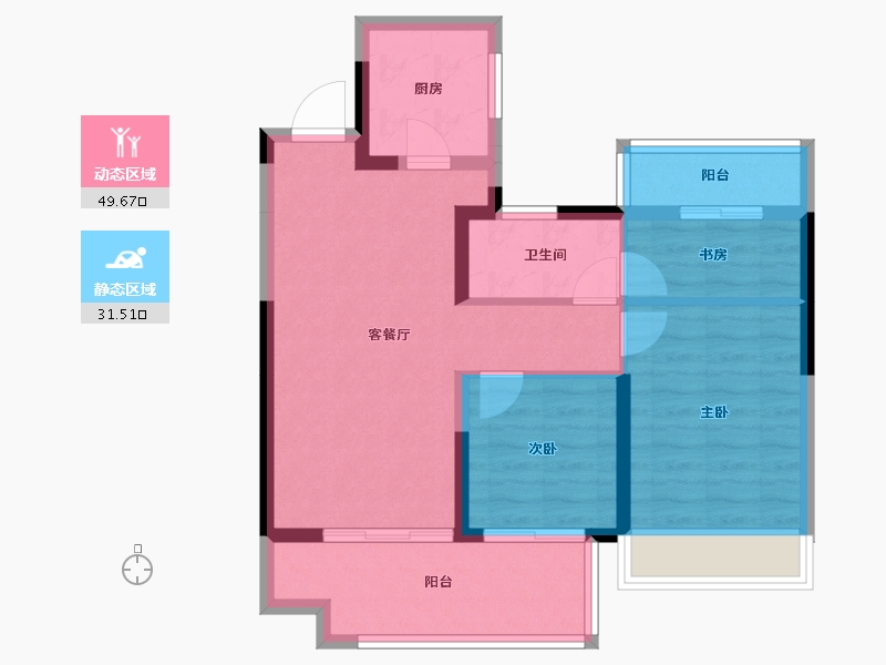 安徽省-亳州市-九铭云府-72.19-户型库-动静分区