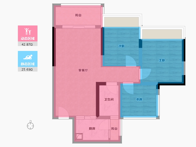 四川省-内江市-远达·江屿墅-66.00-户型库-动静分区