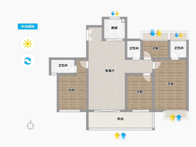 广东省-江门市-华侨城云顶-112.01-户型库-采光通风