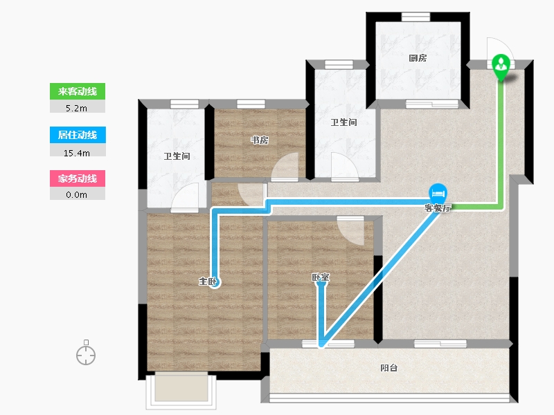 浙江省-温州市-龙湖揽境-84.80-户型库-动静线