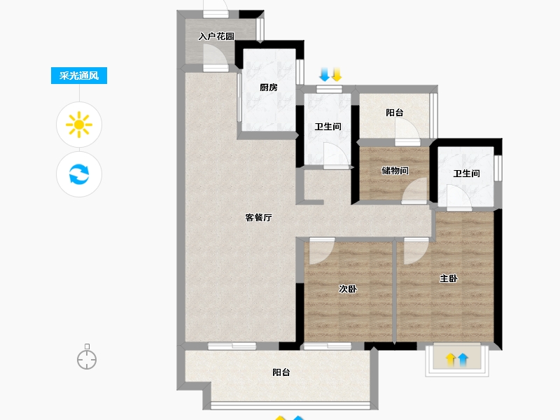 广东省-肇庆市-​世茂滨江壹号-82.54-户型库-采光通风