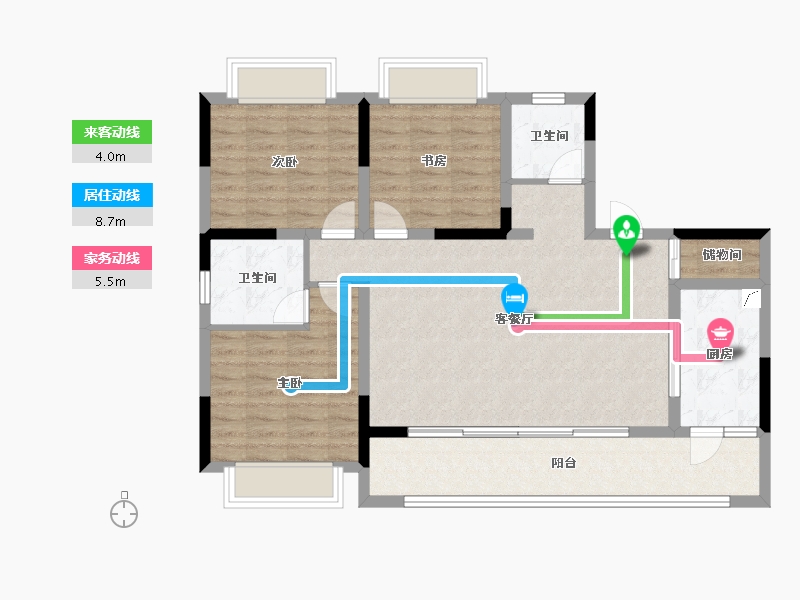 重庆-重庆市-北辰悦来壹号-96.80-户型库-动静线