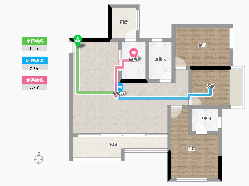 重庆-重庆市-东海香悦里-94.26-户型库-动静线