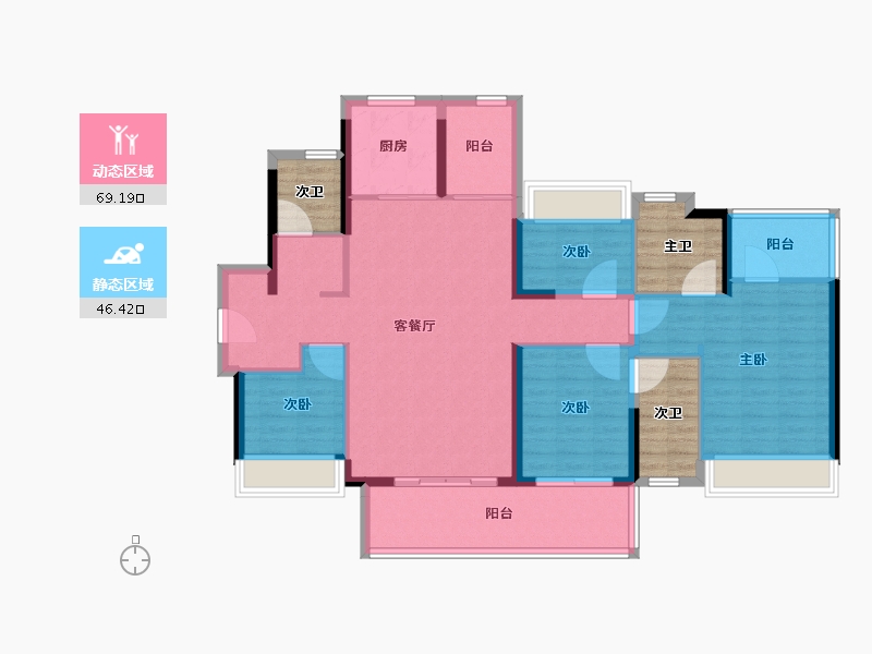 广东省-河源市-河源雅居乐美的源著-117.24-户型库-动静分区