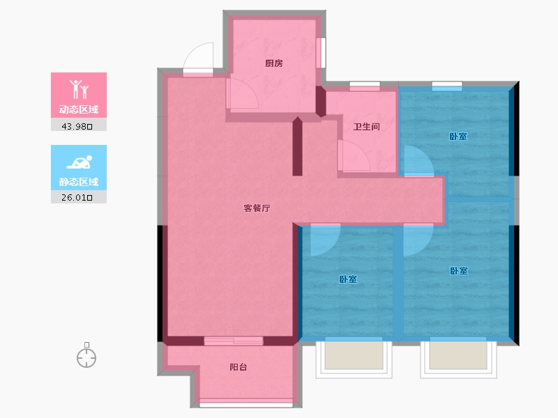 河北省-石家庄市-金地峯汇-61.55-户型库-动静分区