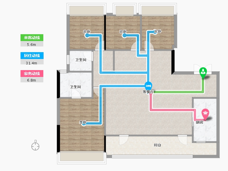 四川省-成都市-武侯金茂府-125.41-户型库-动静线