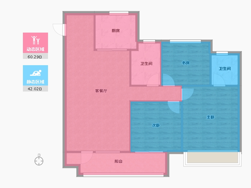 山东省-青岛市-西海岸·创新科技城-83.70-户型库-动静分区