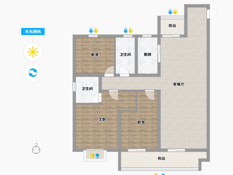 山东省-潍坊市-和園-112.72-户型库-采光通风