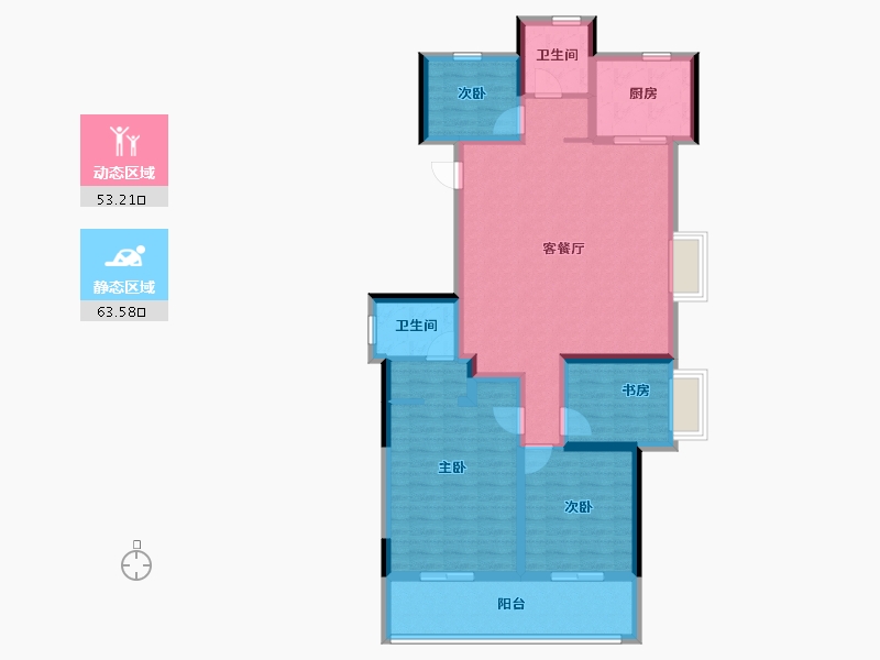 浙江省-温州市-融创凯迪中心-104.00-户型库-动静分区