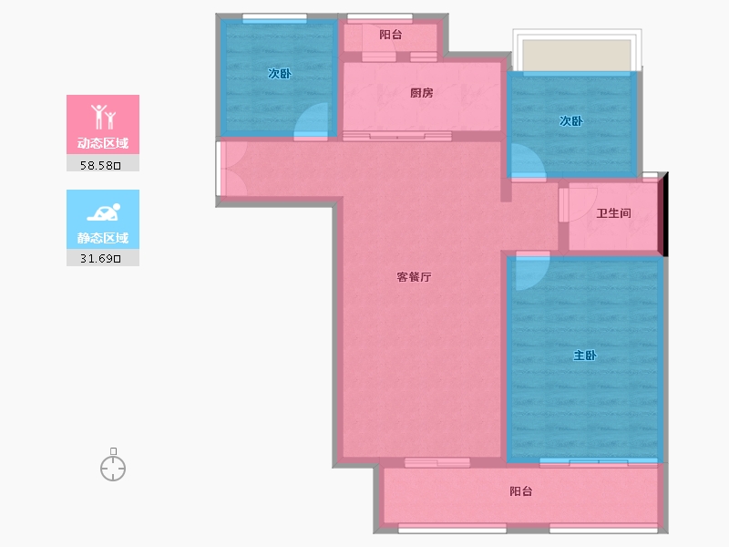 重庆-重庆市-百郦湾-80.15-户型库-动静分区