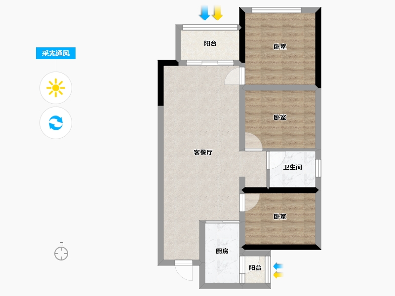 四川省-成都市-新城悦隽盛世-67.82-户型库-采光通风