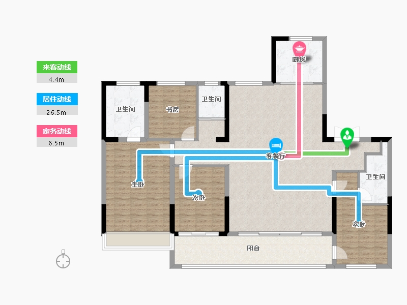 山东省-济南市-龙湖雲峰原著-151.21-户型库-动静线