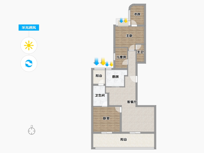 广东省-深圳市-保利青谷-96.71-户型库-采光通风