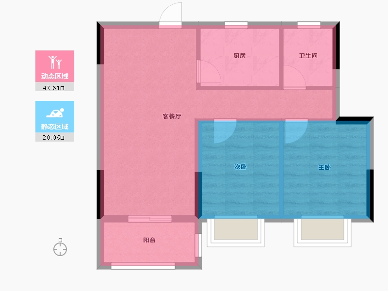 浙江省-嘉兴市-龙光·玫台花苑-56.94-户型库-动静分区