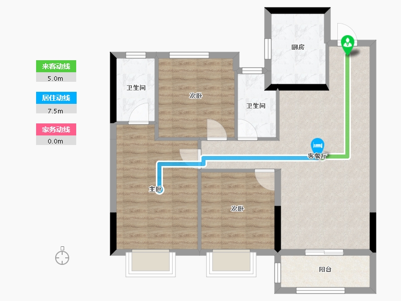 浙江省-嘉兴市-龙光·玫宸佳苑-81.03-户型库-动静线