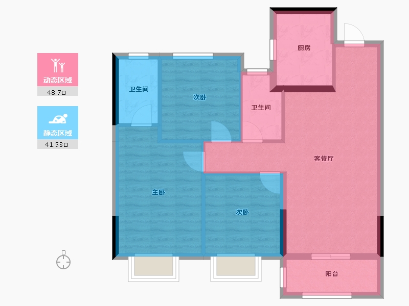 浙江省-嘉兴市-龙光·玫宸佳苑-81.03-户型库-动静分区