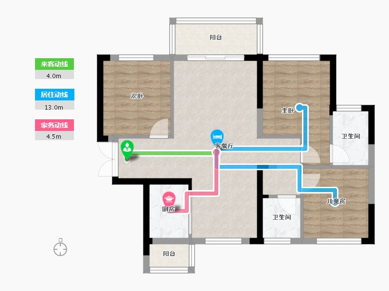 广西壮族自治区-河池市-峰景·学府壹號-78.40-户型库-动静线