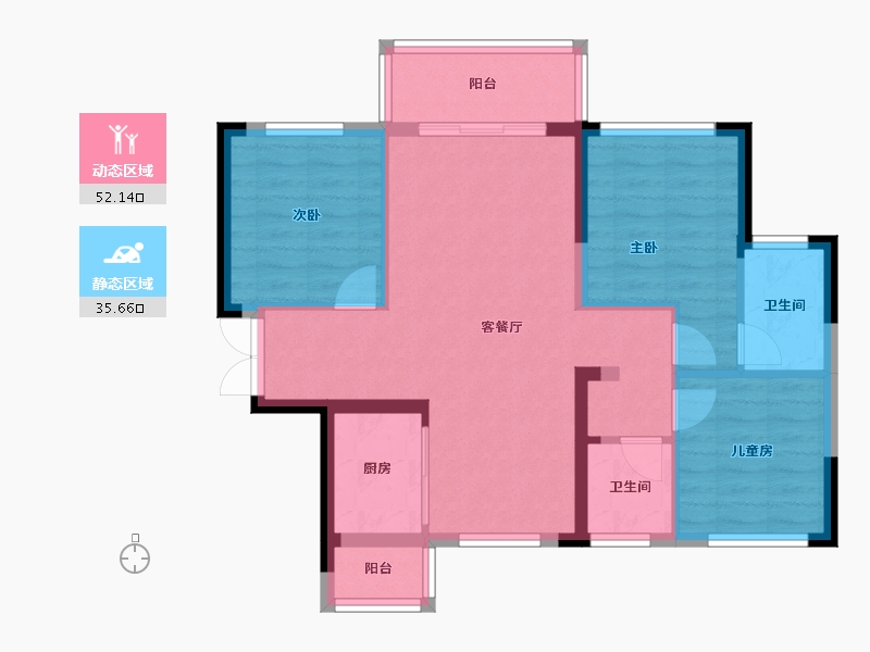 广西壮族自治区-河池市-峰景·学府壹號-78.40-户型库-动静分区