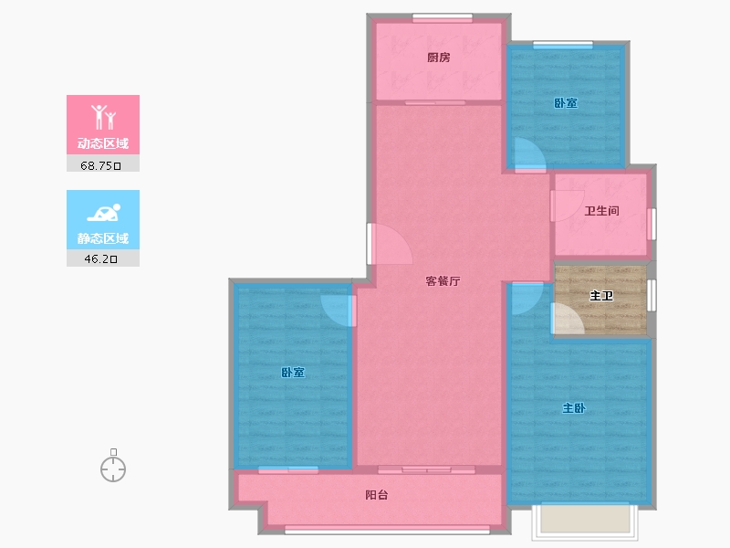 山东省-菏泽市-明德府-108.80-户型库-动静分区