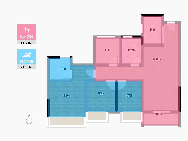 广东省-广州市-合景花䕕四季-73.35-户型库-动静分区