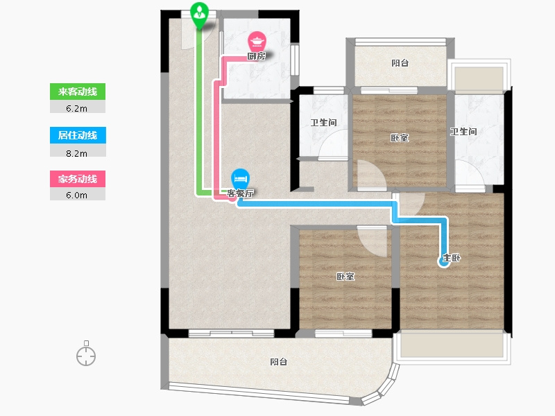 江苏省-苏州市-融信天澄-94.66-户型库-动静线