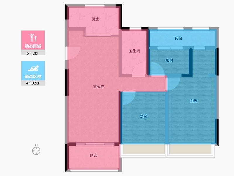 江苏省-苏州市-国展和昌芳草庭-93.61-户型库-动静分区