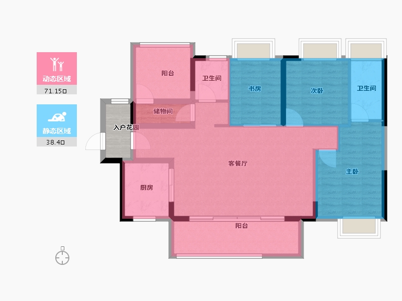 广东省-肇庆市-​世茂滨江壹号-102.00-户型库-动静分区