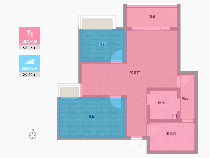 广东省-江门市-保利西海岸半岛-64.00-户型库-动静分区