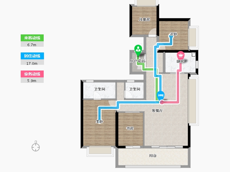 云南省-昆明市-安宁万达中央公园-114.40-户型库-动静线