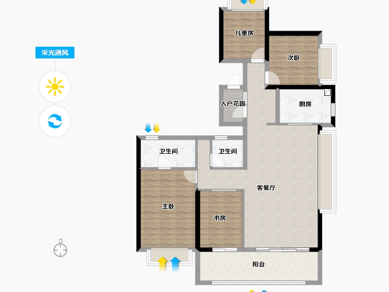 云南省-昆明市-安宁万达中央公园-114.40-户型库-采光通风