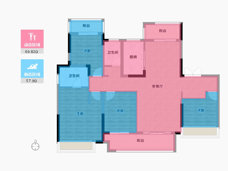 安徽省-亳州市-九铭云府-114.26-户型库-动静分区