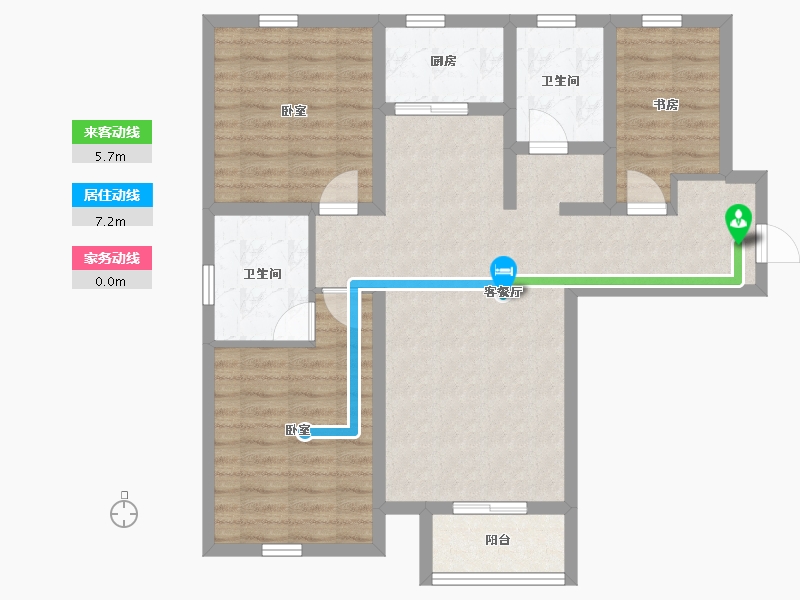 河北省-石家庄市-国宅澜悦府-86.40-户型库-动静线