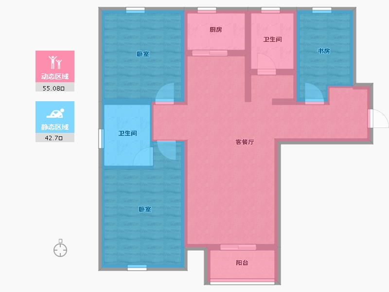 河北省-石家庄市-国宅澜悦府-86.40-户型库-动静分区