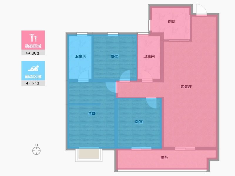 山东省-潍坊市-和園-100.80-户型库-动静分区