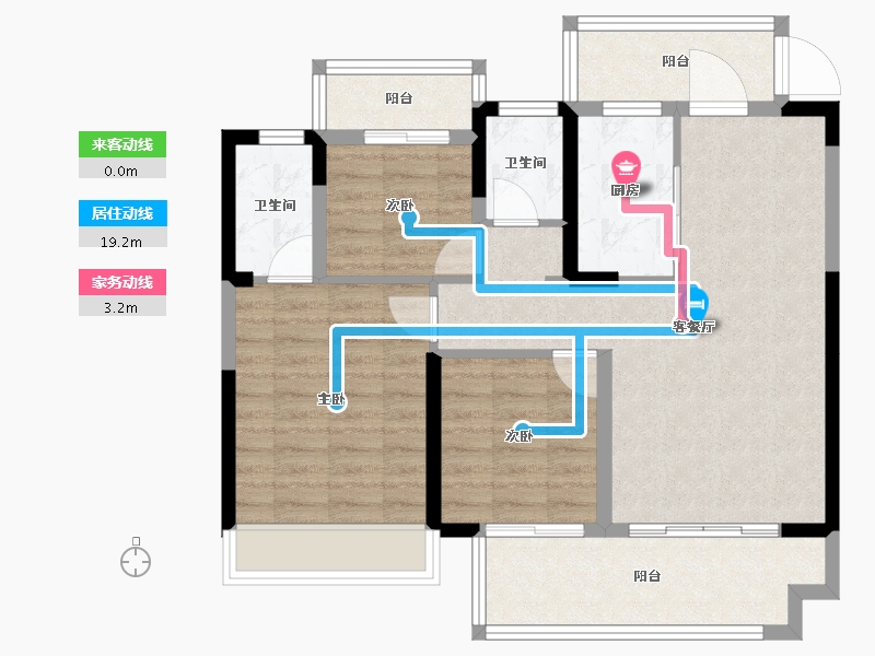 安徽省-亳州市-九铭云府-85.25-户型库-动静线