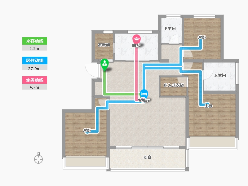 江苏省-苏州市-仁恒四季和鸣雅园-114.27-户型库-动静线