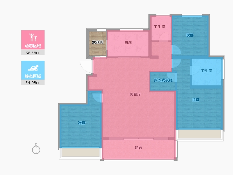 江苏省-苏州市-仁恒四季和鸣雅园-114.27-户型库-动静分区