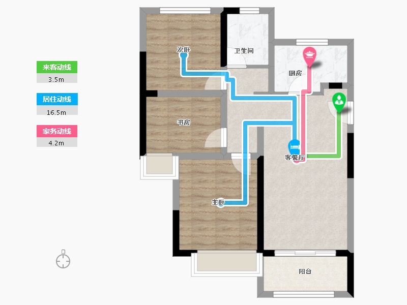 江苏省-苏州市-国展和昌芳草庭-70.38-户型库-动静线