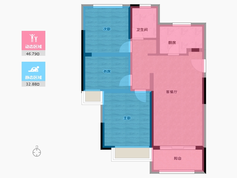 江苏省-苏州市-国展和昌芳草庭-70.38-户型库-动静分区