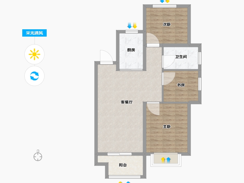 山东省-济南市-水发玉皇台-72.01-户型库-采光通风