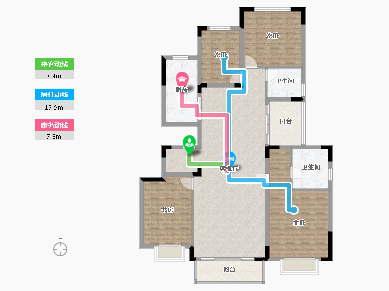 浙江省-湖州市-恒大林溪竹语-136.00-户型库-动静线