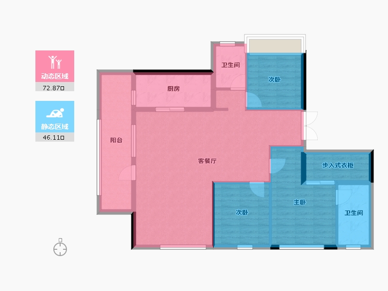 四川省-成都市-武侯金茂府-107.62-户型库-动静分区