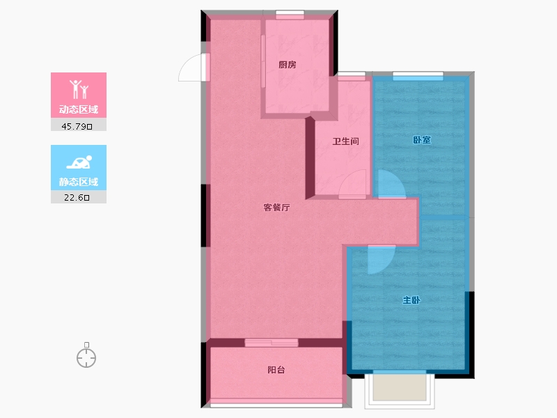 浙江省-金华市-都会文澜-60.80-户型库-动静分区