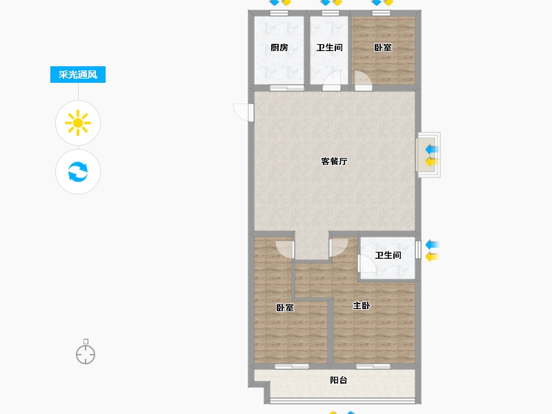 山东省-潍坊市-和園-109.45-户型库-采光通风