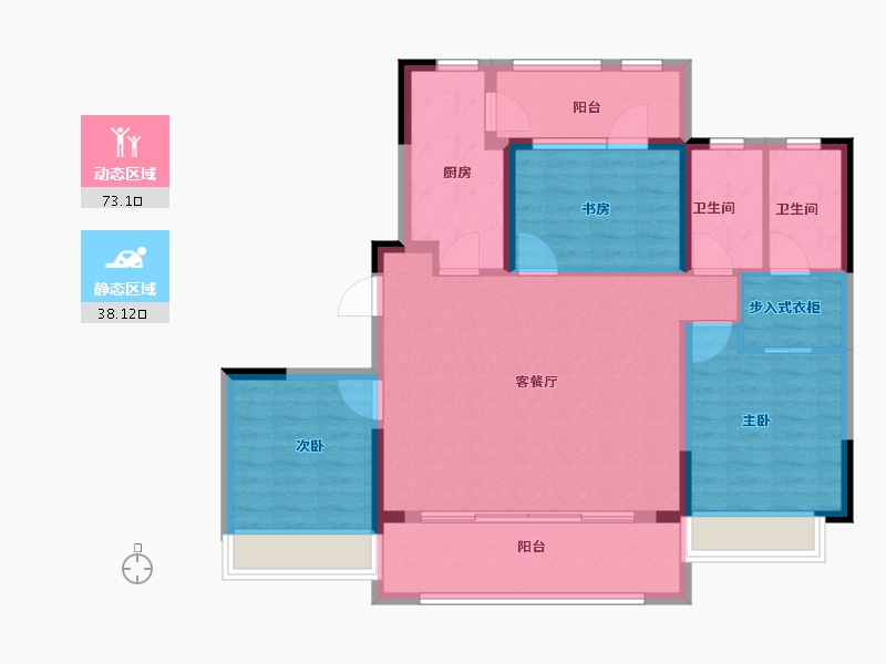 江苏省-苏州市-国展和昌芳草庭-100.00-户型库-动静分区