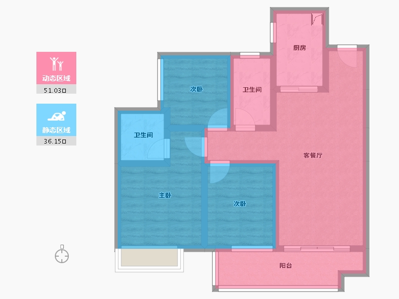 广东省-江门市-保利西海岸半岛-75.99-户型库-动静分区