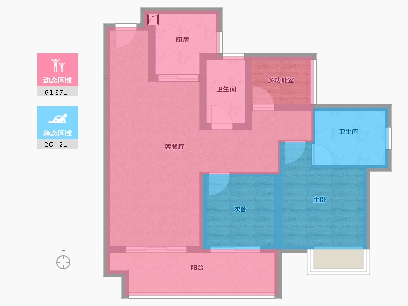 广东省-江门市-华侨城云顶-77.60-户型库-动静分区