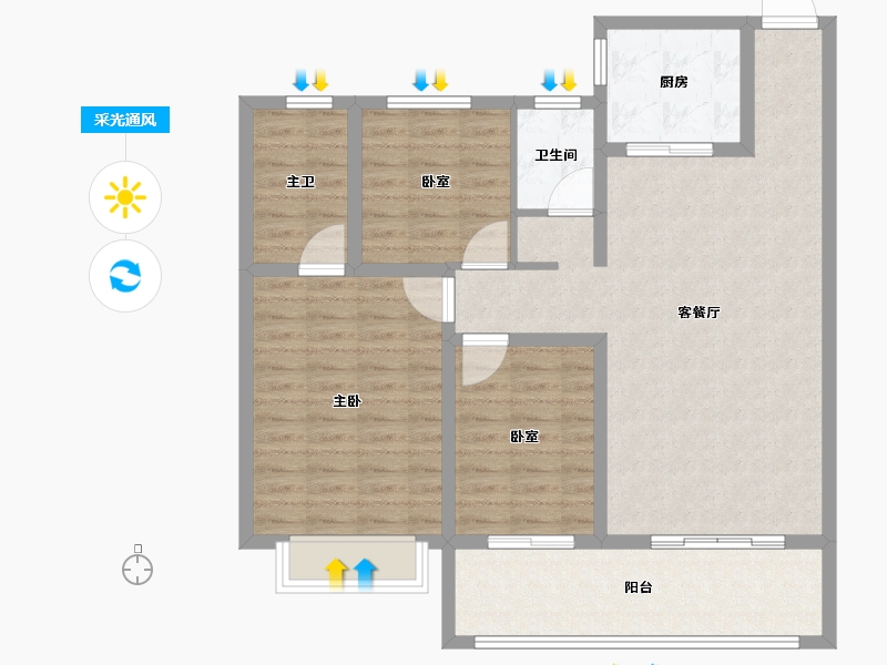 山东省-菏泽市-明德府-100.80-户型库-采光通风