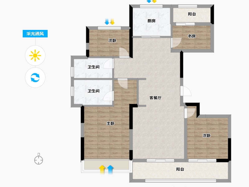 浙江省-舟山市-金宸府-112.26-户型库-采光通风