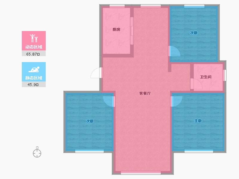 山东省-烟台市-锦和城四期-100.74-户型库-动静分区